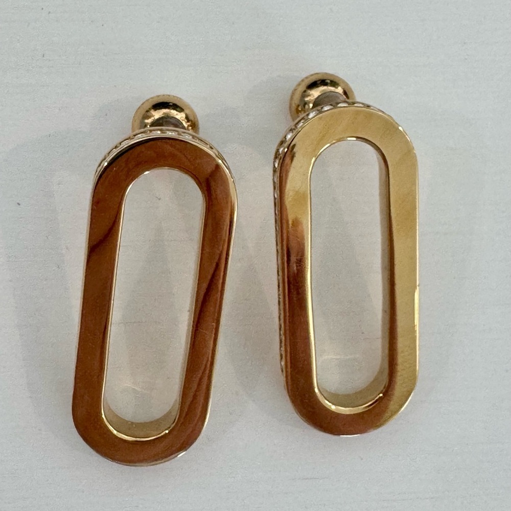 Burberry Gold Open Oval Drop Earrings